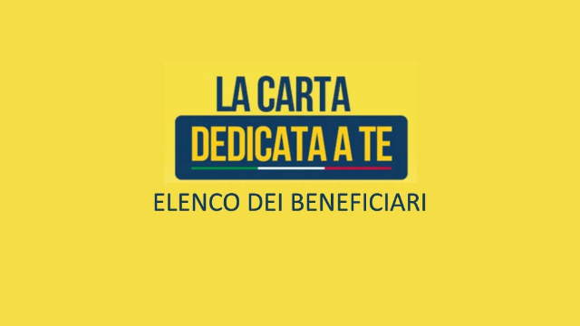 Carta "Dedicata a te": elenco beneficiari